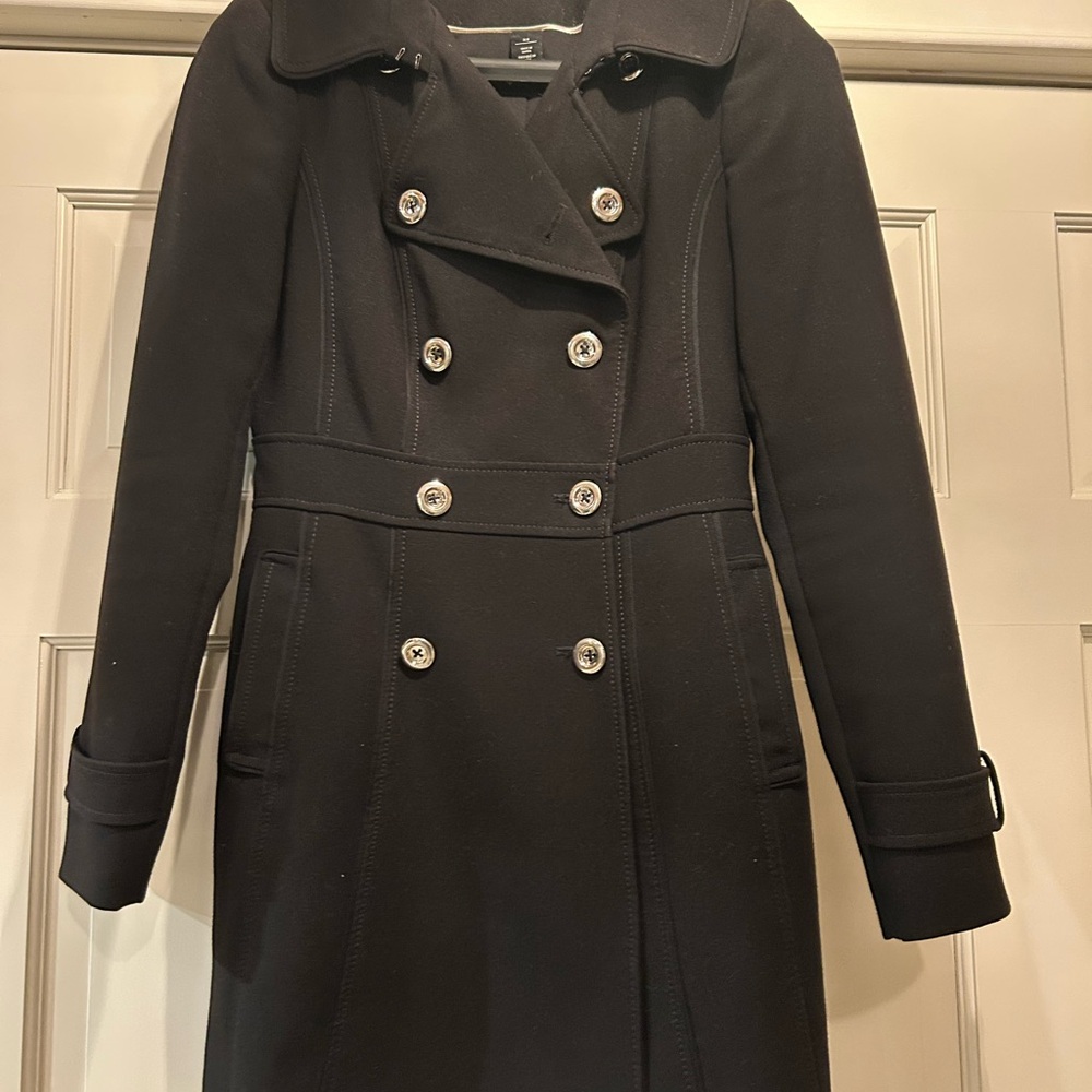 White House Black Market Black Trench Coat